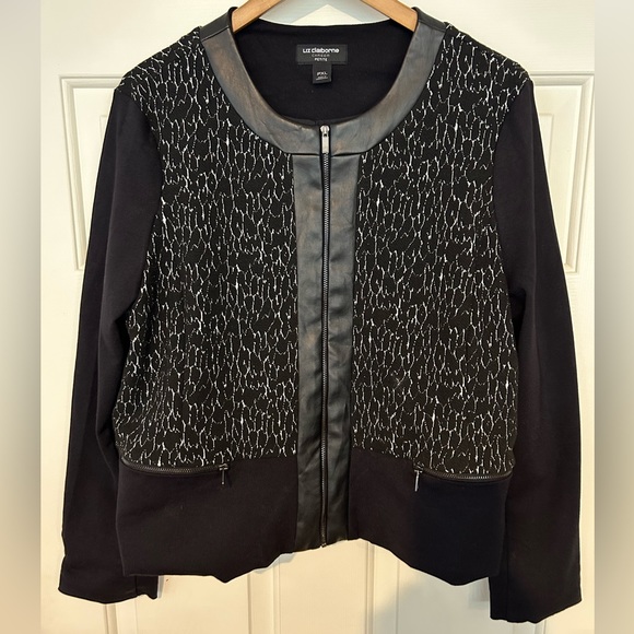 Chemisier Femme Liz Claiborne – Taille PXL – Manches Courtes, Transparent, Boutonnage Multiniveaux